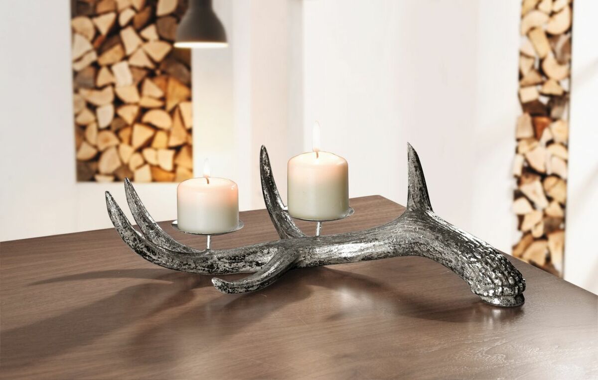 Bild 1 von HomeLiving Kerzenhalter "Geweih" Feuer Leuchten hell Tisch Deko, schöner Kerzenhalter, deko