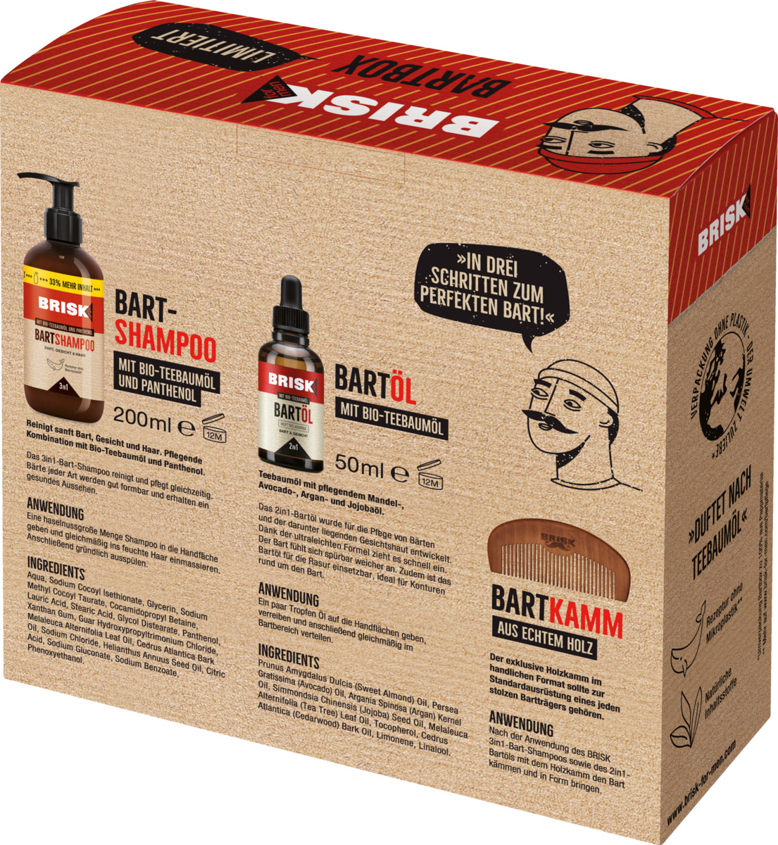 Bild 2 von Brisk for Men Bart Geschenkset