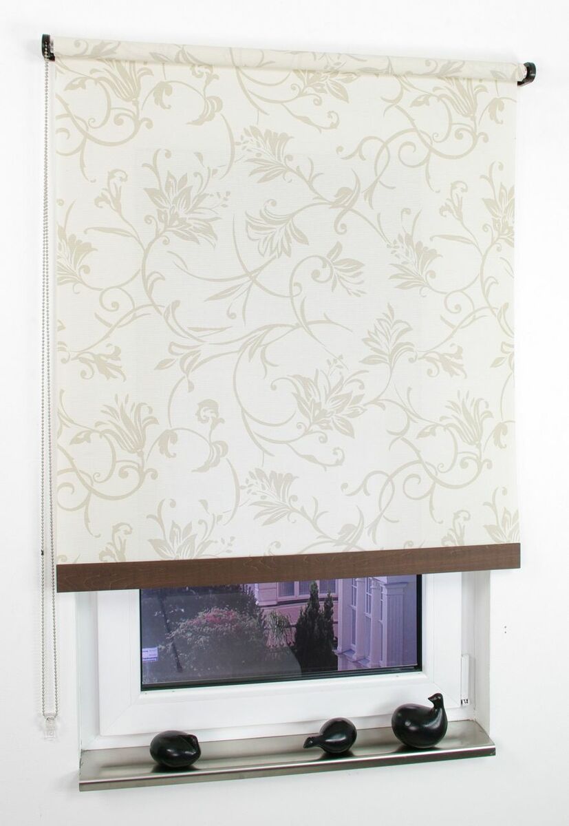 Bild 1 von Bella Casa Seitenzugrollo Dekor Ranken, beige, 180 x 60 cm