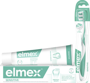 elmex Sensitive Zahnbürste weich + Sensitive Zahnpasta