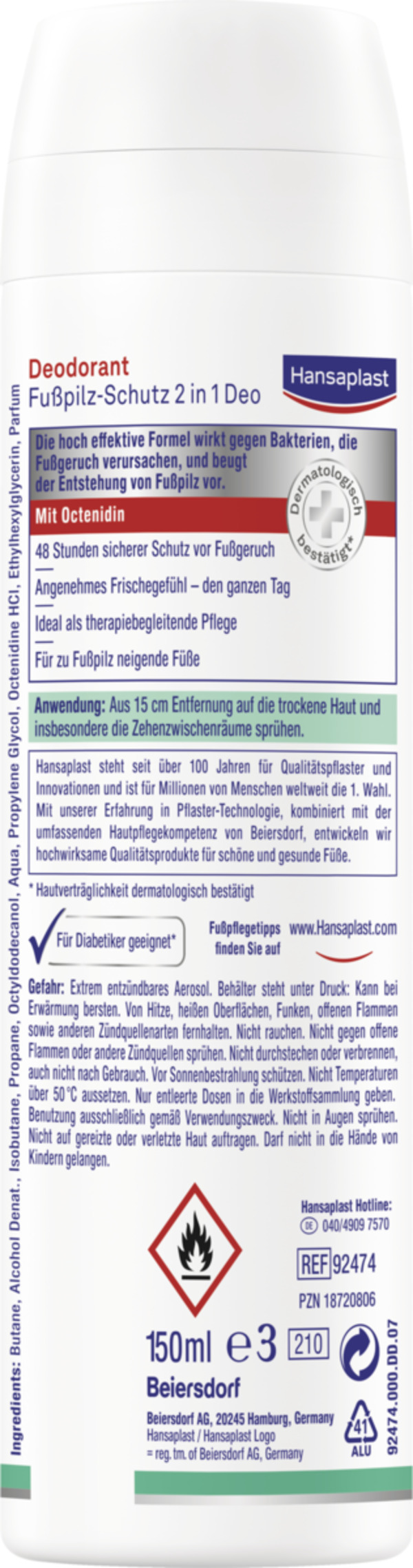 Bild 2 von Hansaplast Fusspilz-Schutz 2 in 1 Deo