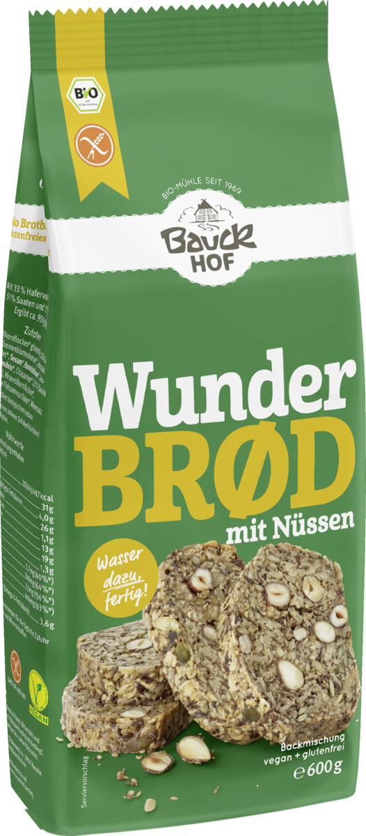 Bild 1 von Bauckhof Bio Wunderbrød mit Nüssen Backmischung