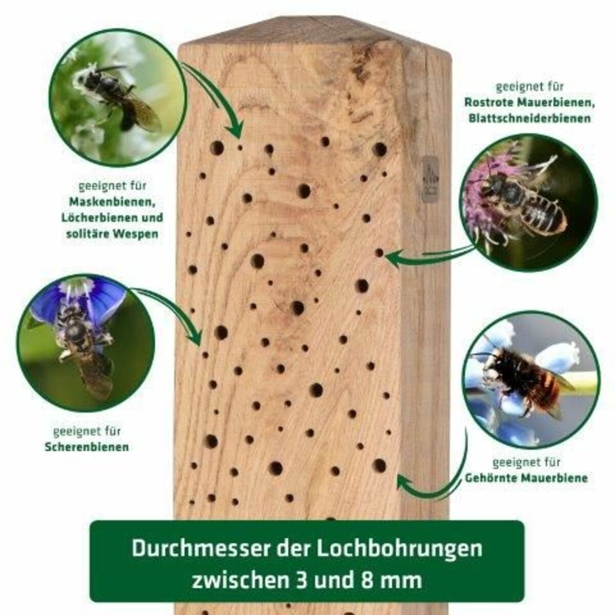 Bild 1 von Gardigo Wildbienen-Hotel Deko-Säule 80 cm