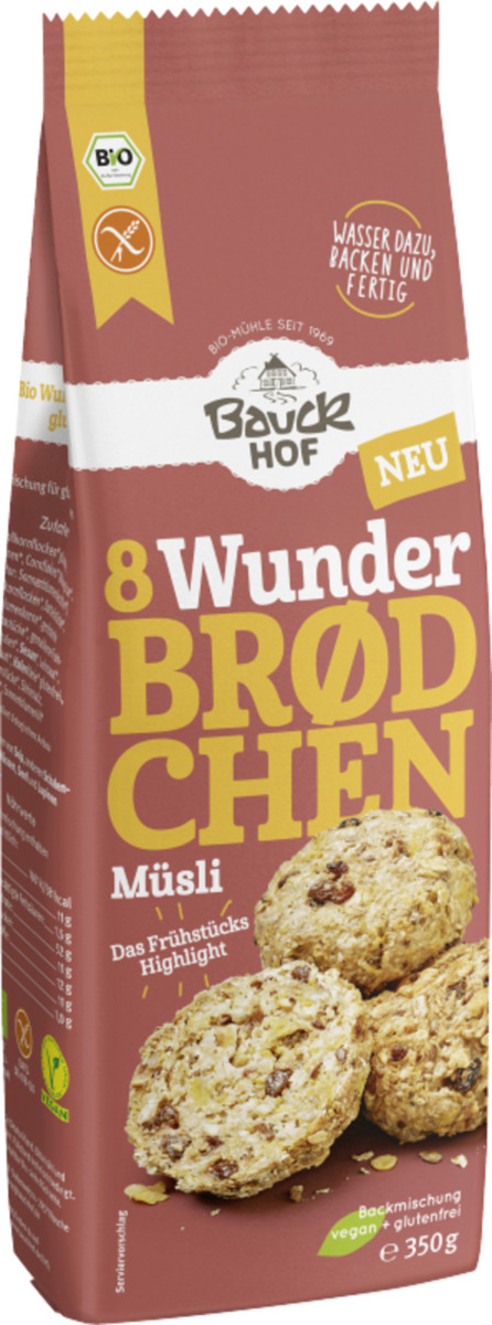 Bild 1 von Bauckhof Bio Wunderbrødchen Müsli Backmischung