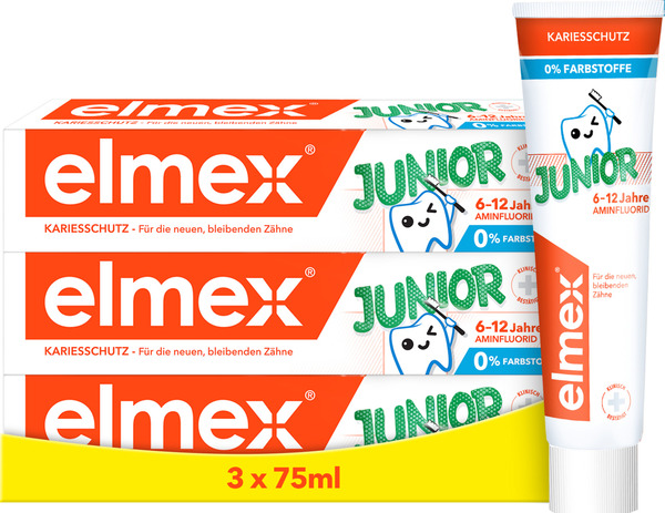 Bild 1 von elmex Multipack Junior Zahnpasta 6-12 Jahre