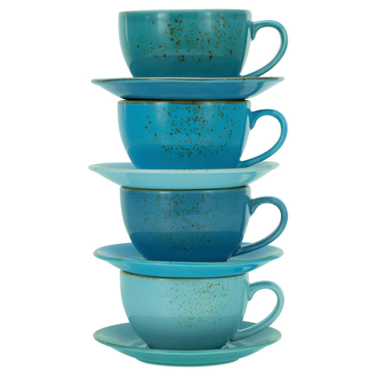 Bild 1 von CreaTable Cappuccinotassen-Set Nature Collection AQUA blau Steinzeug 8 tlg.