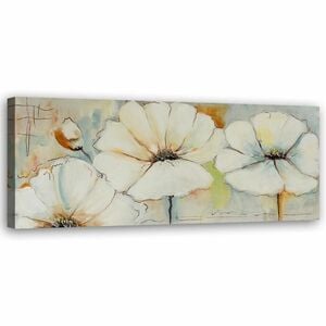 Feeby Leinwand, bemalte Blumen HORIZONTAL, 70x25