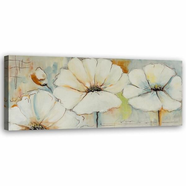 Bild 1 von Feeby Leinwand, bemalte Blumen HORIZONTAL, 70x25