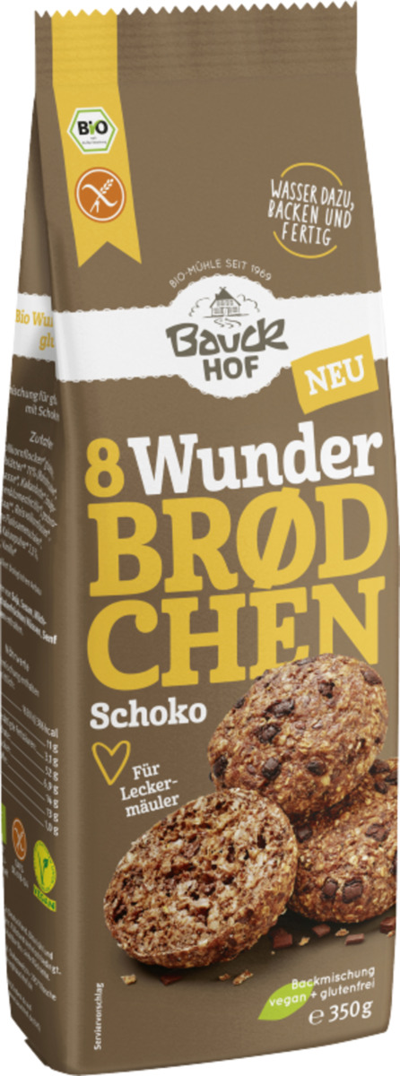 Bild 1 von Bauckhof Bio Wunderbrødchen Schoko Backmischung