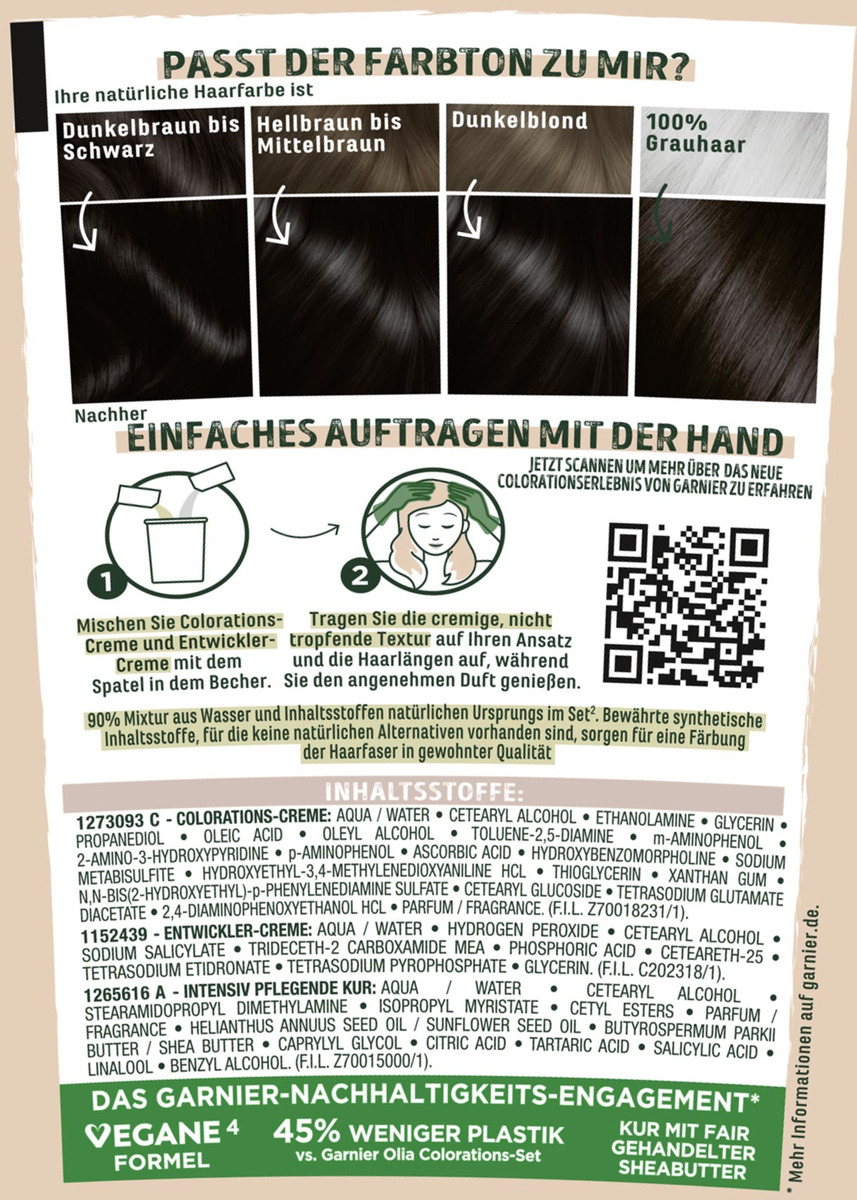 Bild 2 von Garnier GOOD dauerhafte Haarfarbe 3.0 Dunkles Schokobraun