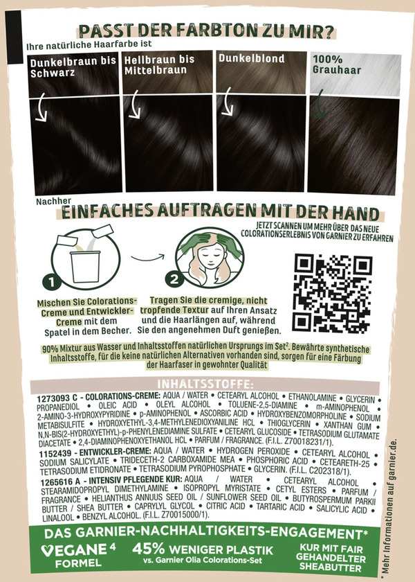 Bild 2 von Garnier GOOD dauerhafte Haarfarbe 3.0 Dunkles Schokobraun