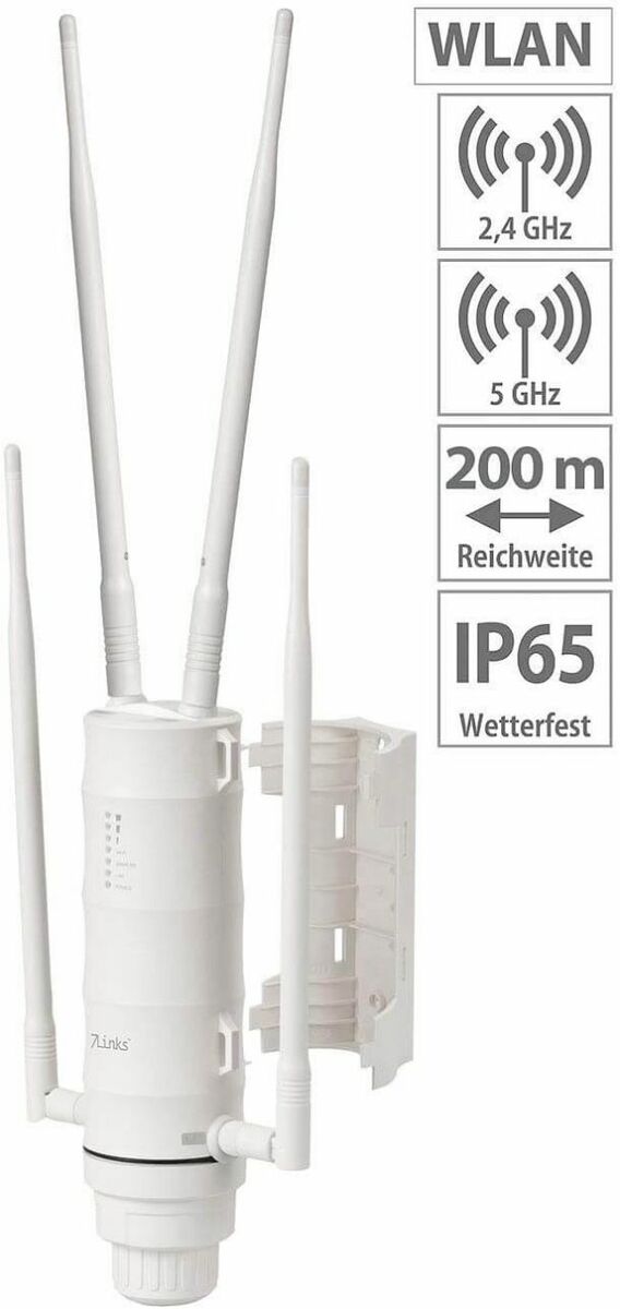 Bild 1 von 7links WLR-1200 Wetterfester Outdoor-WLAN-Repeater Antenne mit 1.200 Mbit/s Verstärker Router