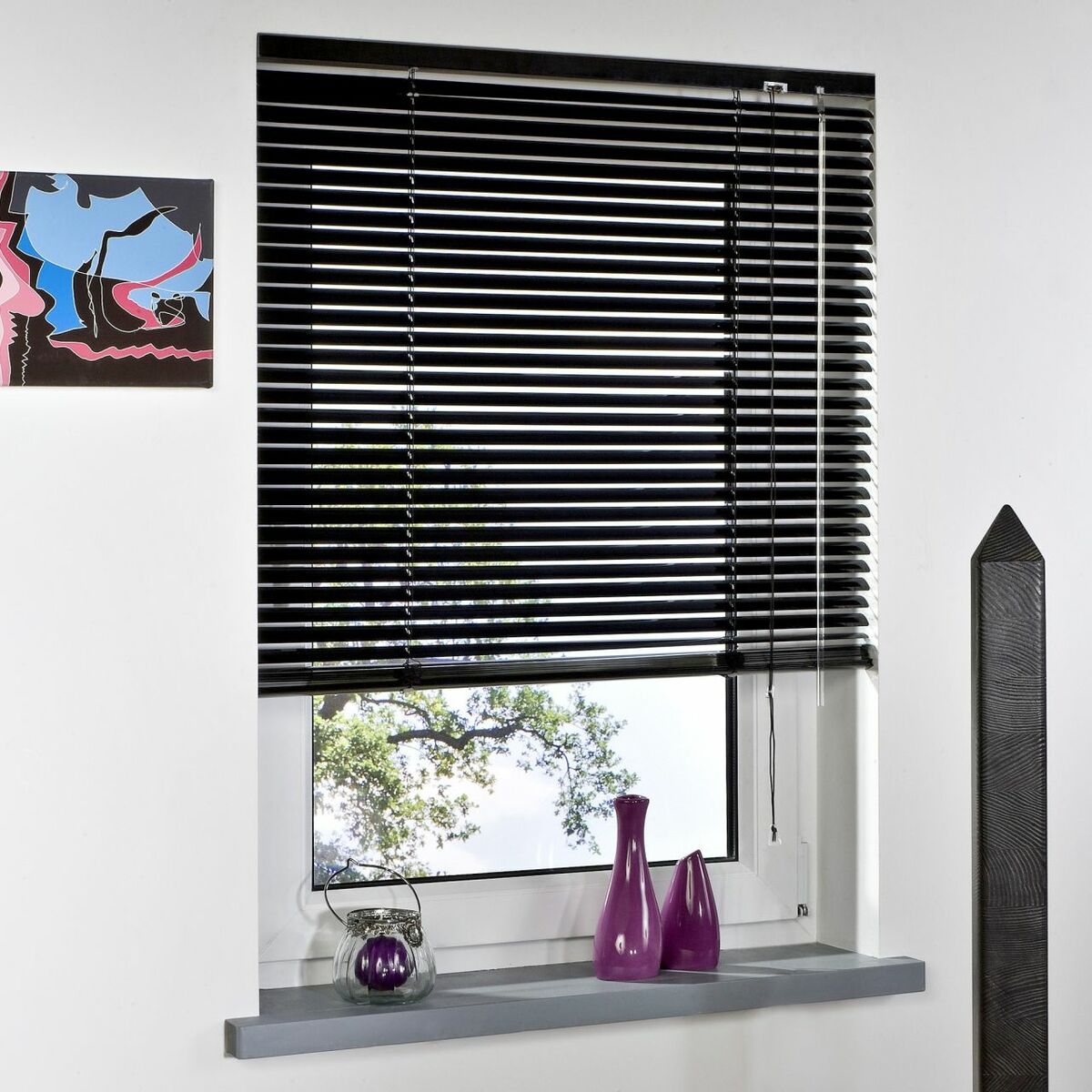 Bild 1 von Bella Casa Aluminium-Jalousie, schwarz, 160 x 150 cm