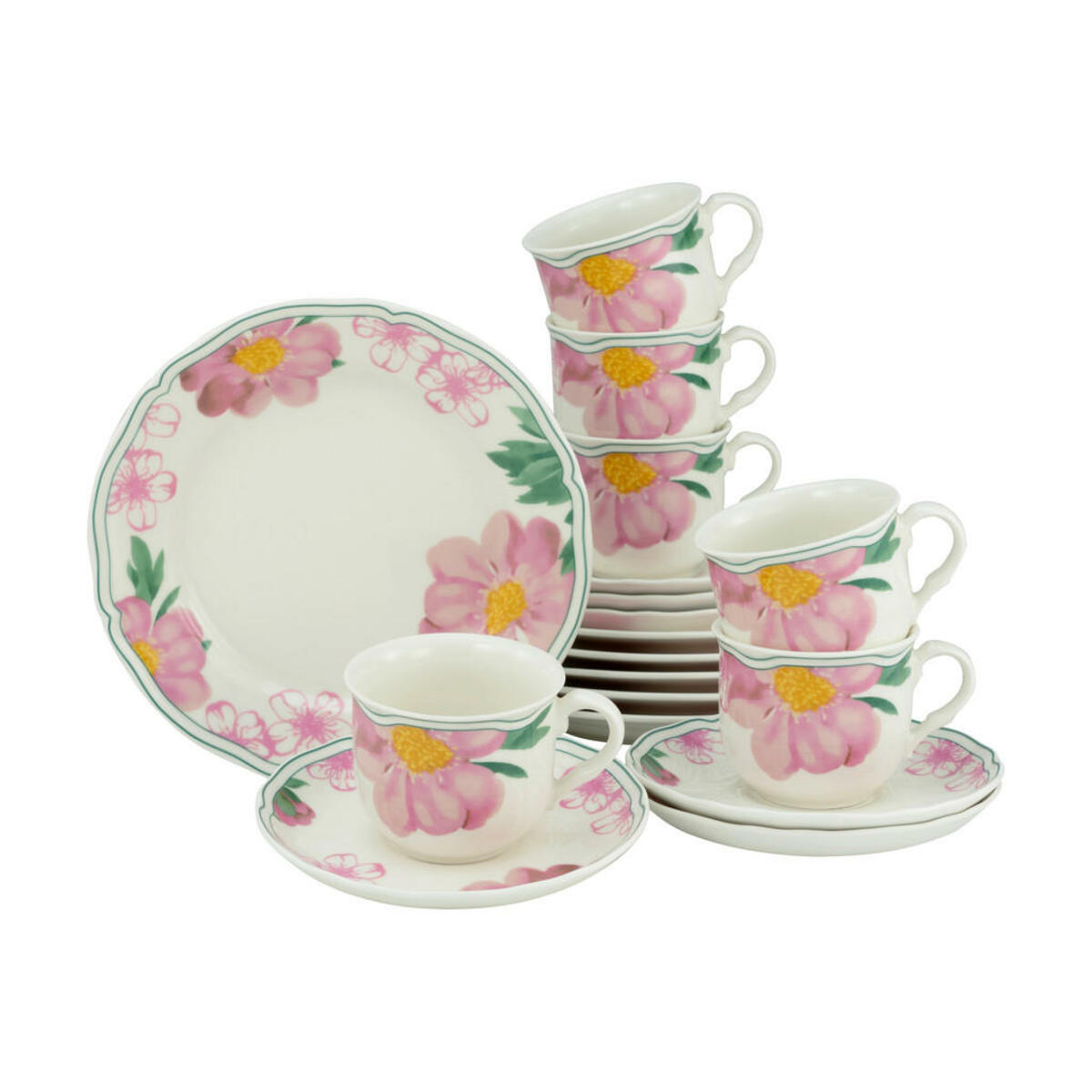 Bild 1 von CreaTable Kaffeeservice Alba Rose multicolor Porzellan 18 tlg.
