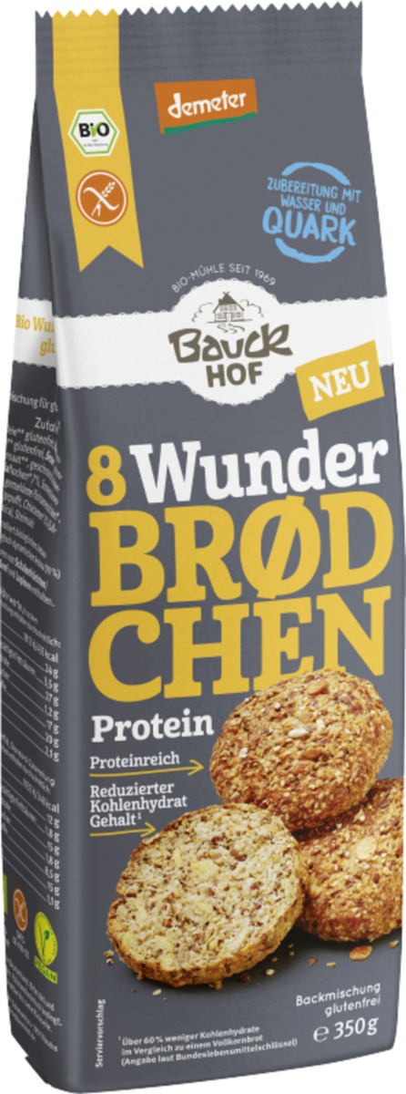 Bild 1 von Bauckhof Bio Wunderbrødchen Protein Backmischung