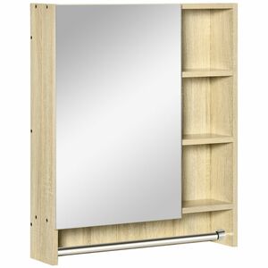 kleankin Spiegelschrank Badspiegelschrank Badezimmer Tür mit Soft-Close-Funktion Wandschrank Badmöbe