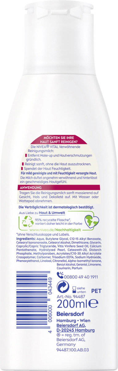 Bild 2 von NIVEA VITAL Verwöhnende Reinigungsmilch