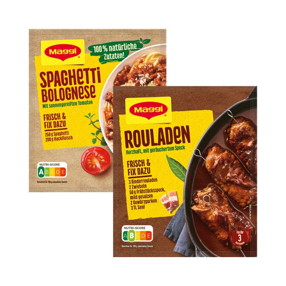 Bild 1 von MAGGI FIX  SPAGHETTI BOLOGNESE je 36-g-Btl.  oder  ROULADEN  und weitere Sorten,  je 33-g-Btl.,  Niedrigster Gesamtpreis der letzten 30 Tage: 0,49 €
