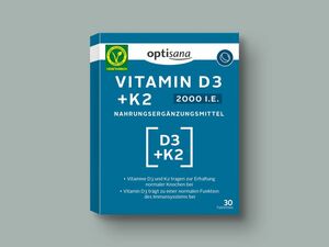 Optisana Vitamin D3 + K2 2000 i.E. Tabletten, 
         7,5 g