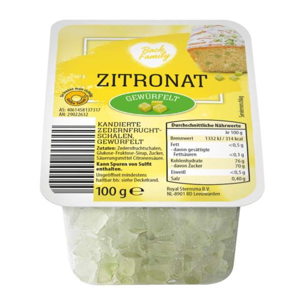 Bild 2 von BACK FAMILY Zitronat / Orangeat