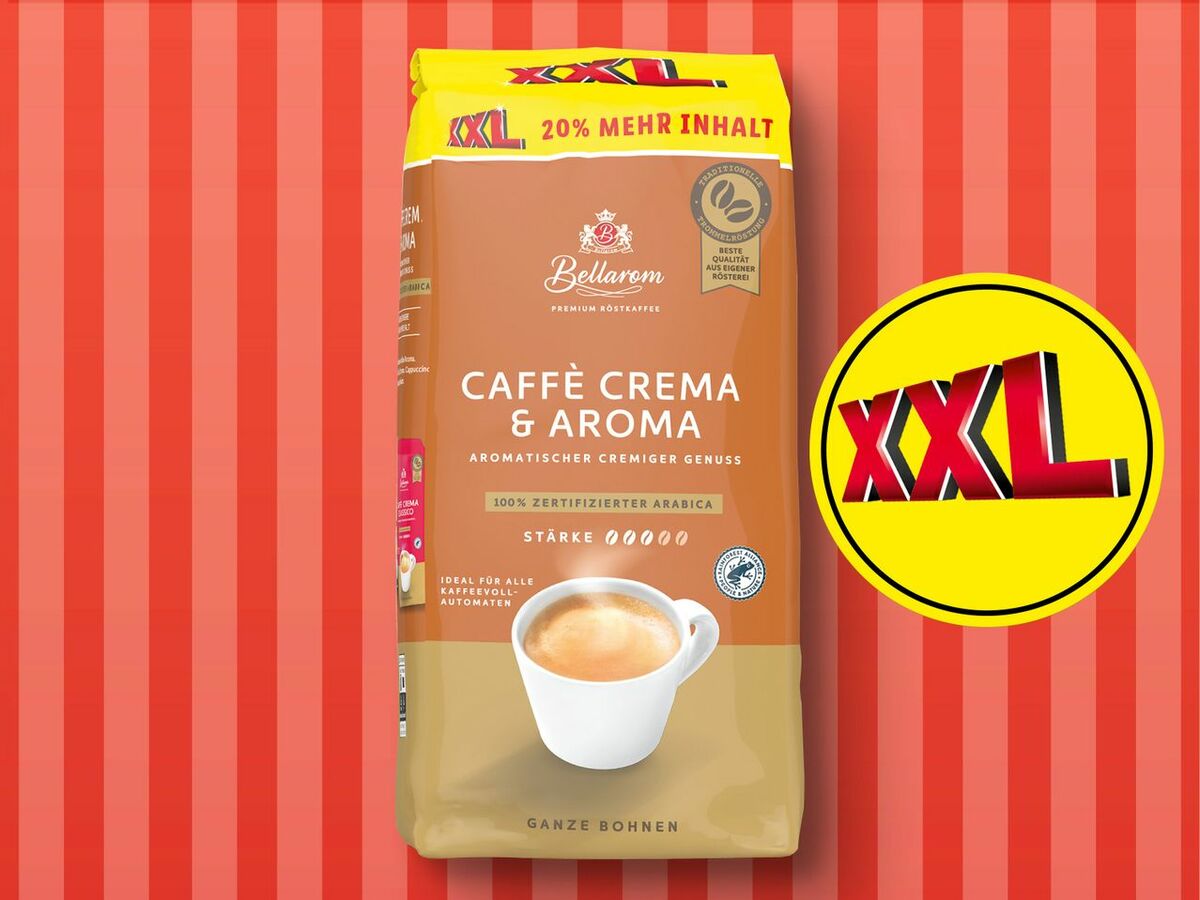 Bellarom Caffè Crema & Aroma Ganze Bohnen XXL, 1,2 kg von Lidl ansehen!