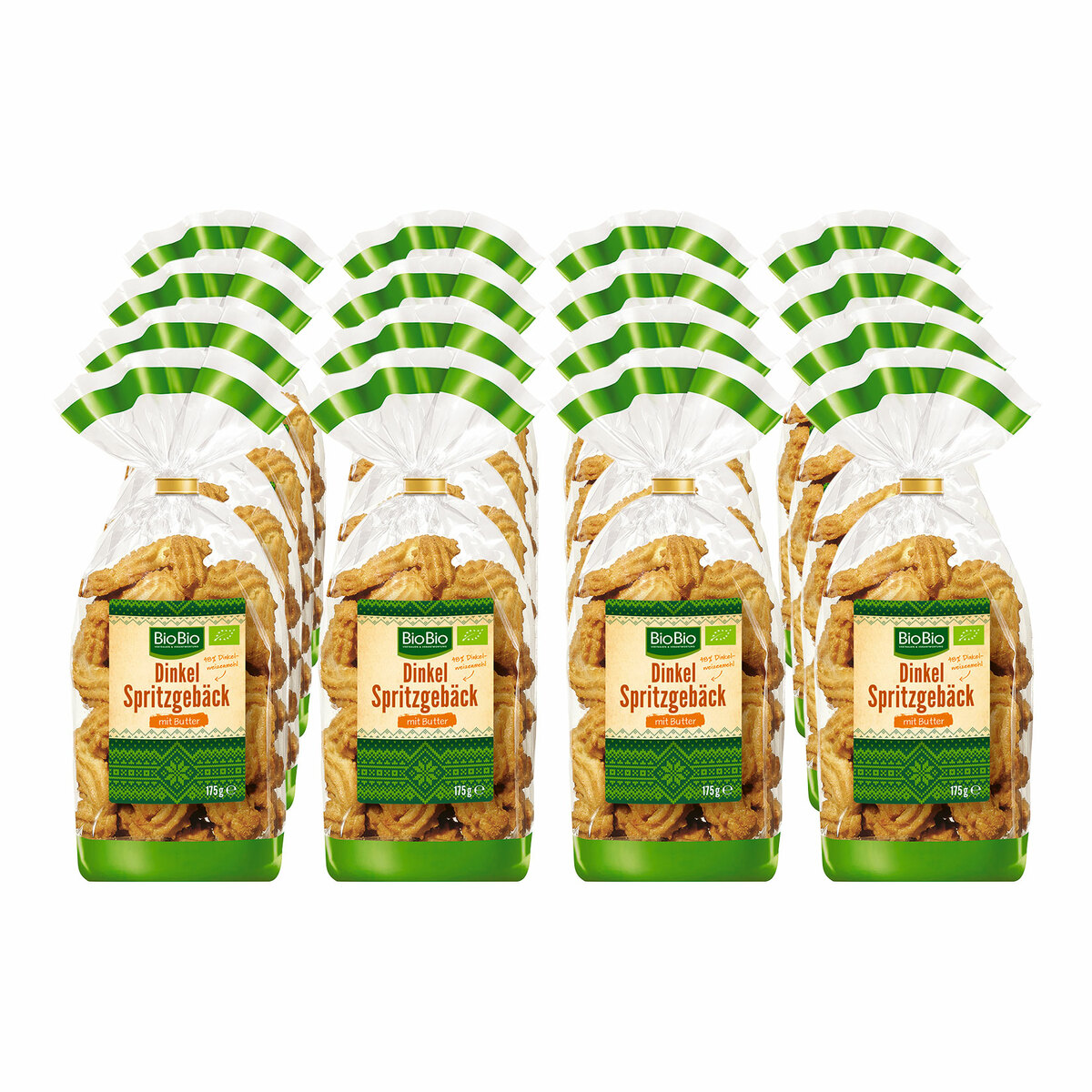 Bild 1 von BioBio Dinkel Spritzgebäck mit Butter 175 g, 16er Pack