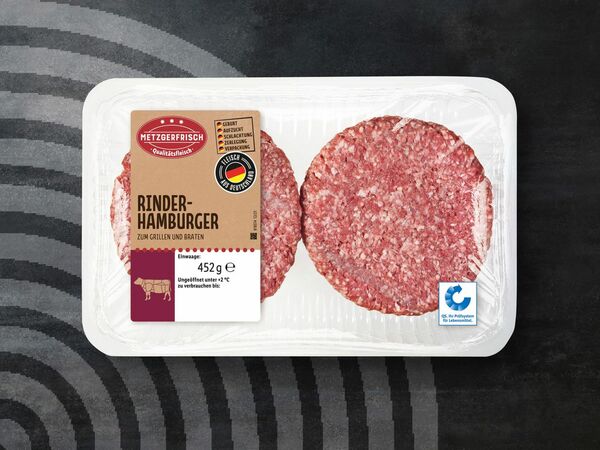 Bild 1 von Metzgerfrisch Rinder-Hamburger, 
         452 g