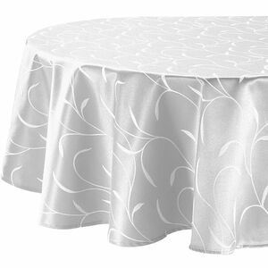 Erwin Müller Jacquard-Damast Tischdecke Remscheid, Oval: 160x280 cm, Weiss