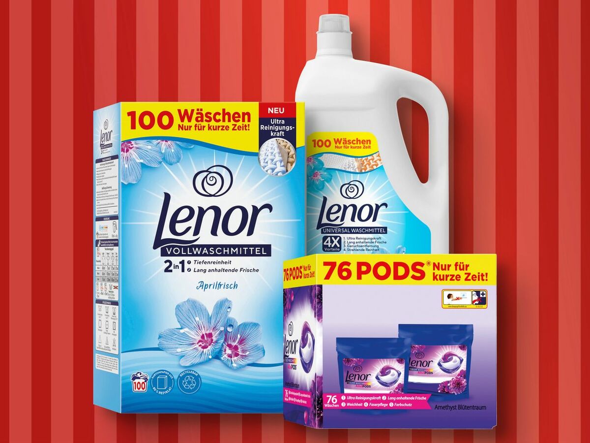 Lenor Waschmittel 76/100 Wäschen, 76 Stück/6,5 kg/5 l von Lidl ansehen!
