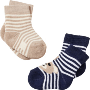 ALANA Baby Socken, Gr. 13/14, mit Bio-Baumwolle, blau, beige