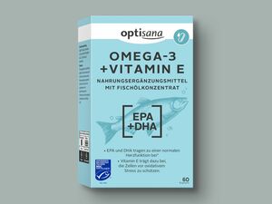 Optisana Omega-3 + Vitamin E Kapseln, 
         87 g