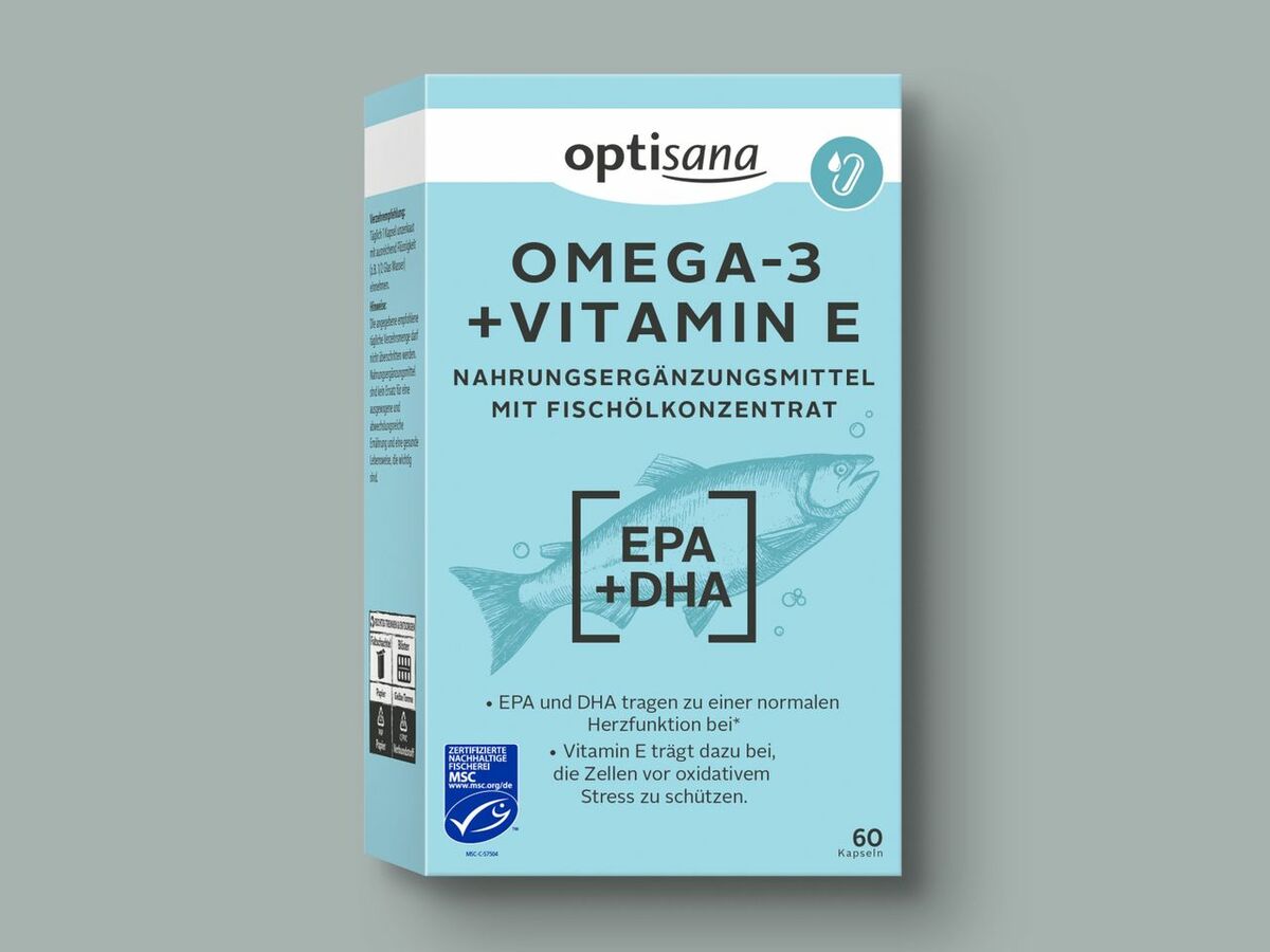 Optisana Omega-3 + Vitamin E Kapseln, 87 g von Lidl ansehen!