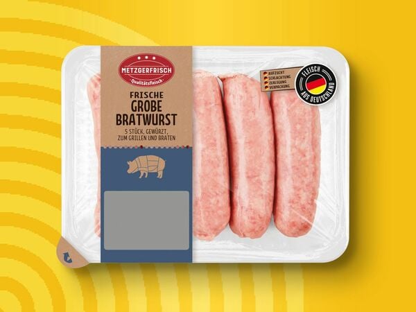 Bild 1 von Metzgerfrisch Frische Grobe Bratwurst, 
         400 g