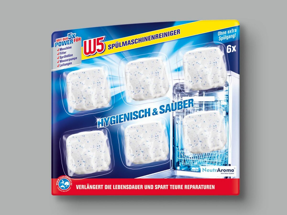 Bild 1 von W5 Spülmaschinenreiniger Tabs, 
         6x 20 g