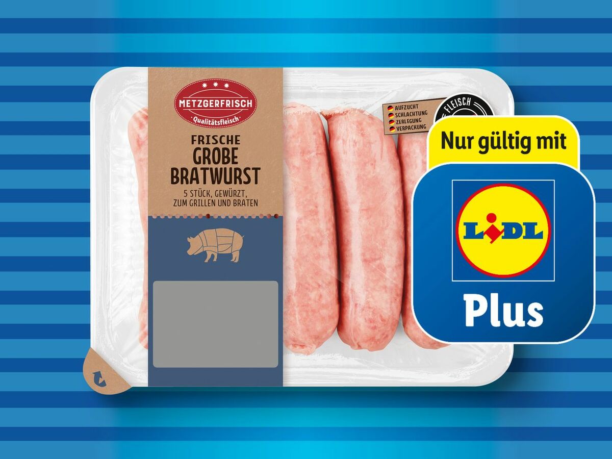 Bild 1 von Metzgerfrisch Frische Grobe Bratwurst, 
         400 g