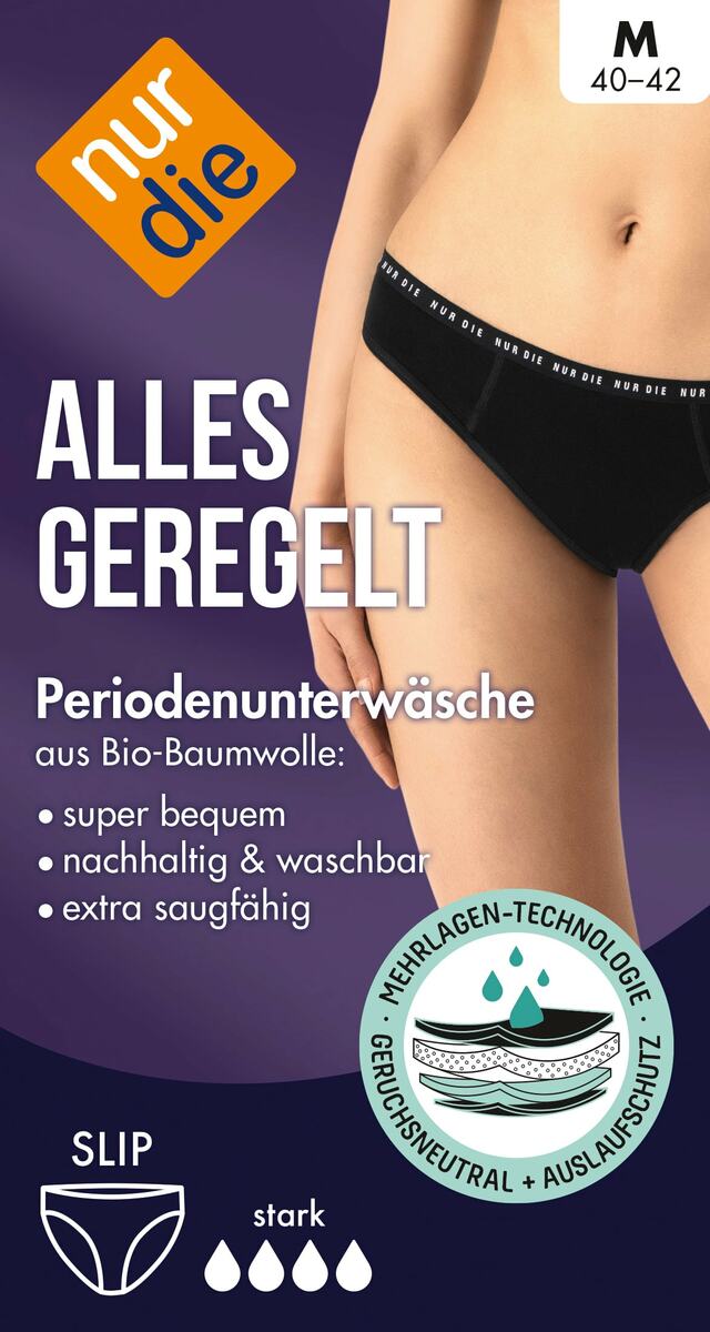 Bild 1 von nur die  Periodenunterwäsche Slip schwarz Gr. M
