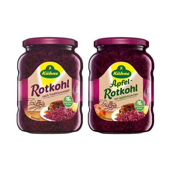 KÜHNE ROTKOHL versch. Sorten, 650 g Abtropfgew., je 680-g-Glas von mein ...