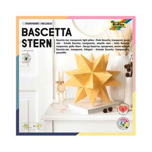 Bascetta-Stern Bastelset 32 Blatt 20 x 20 cm Transparentpapier hellgelb