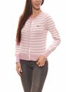 Bild 1 von TOM TAILOR Cardigan streifte Damen Strick-Jacke mit durchgehenden Knopfleiste Rosa/Weiß