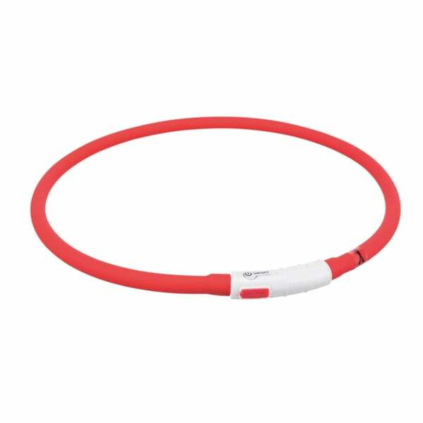 Bild 1 von Trixie Leuchthalsband Flash USB XS-XL 70cm rot