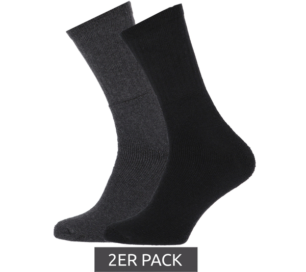 Bild 1 von 2er Pack STAPP Mega Thermo-Socken Baumwoll-Strümpfe Schwarz/Grau