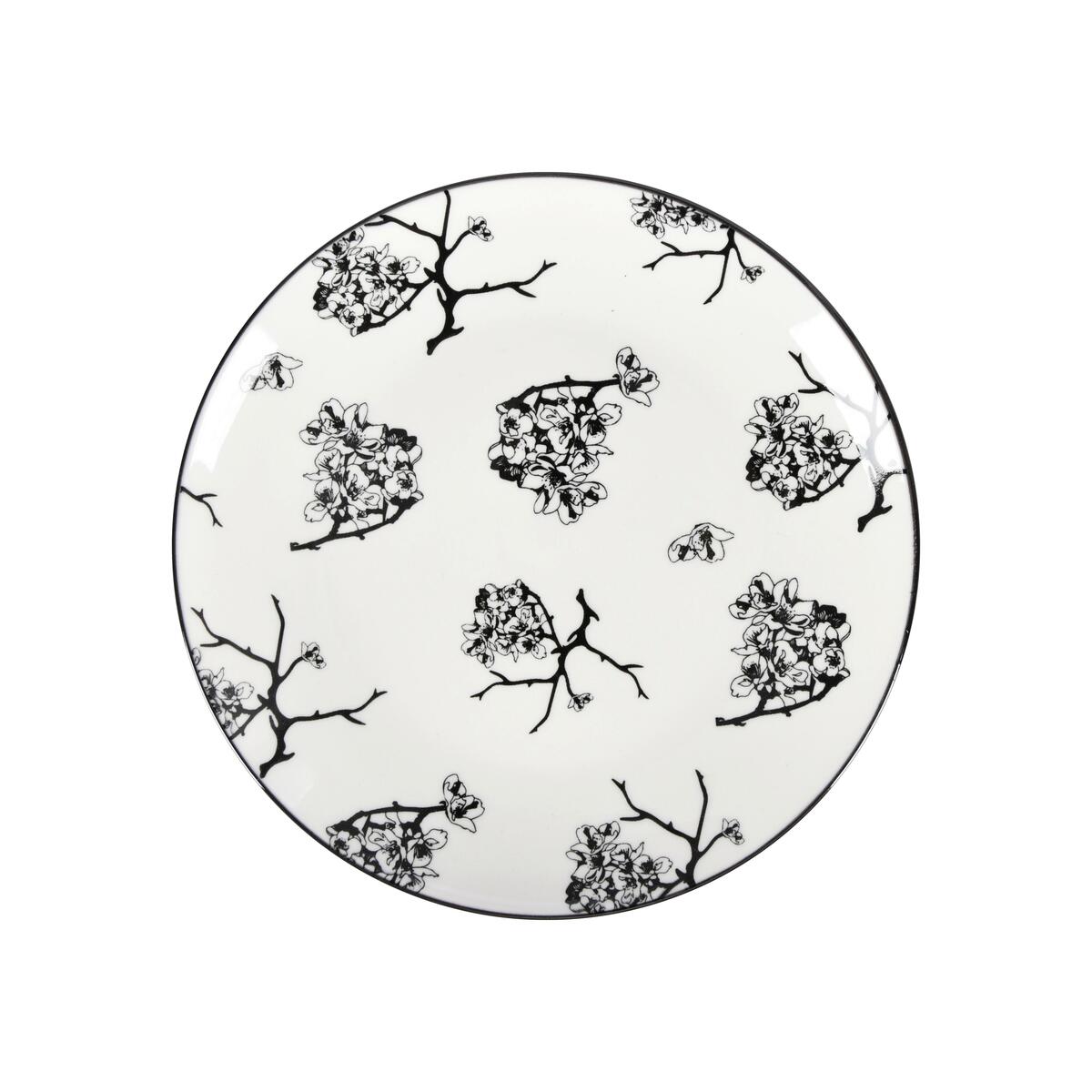 Bild 1 von Dessertteller Shiva in Schwarz/Weiß  Ø ca. 20,4cm