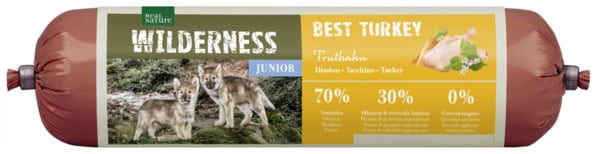 Bild 1 von REAL NATURE WILDERNESS Junior Wurst Best Turkey - Truthahn mit Buchweizen & Apfel 800 g