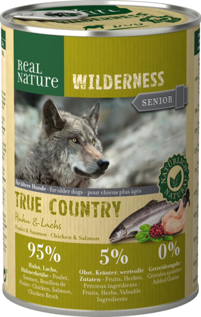 Bild 1 von REAL NATURE WILDERNESS Senior True Country Huhn & Lachs 12x400 g