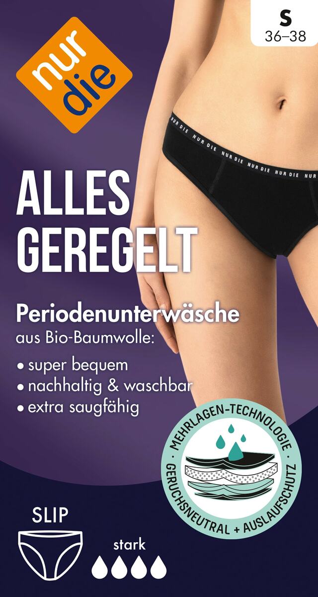 Bild 1 von nur die Periodenunterwäsche Slip schwarz Gr. S