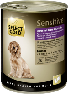 SELECT GOLD Sensitive Junior Lamm mit Lachs & Kartoffel 24x800 g