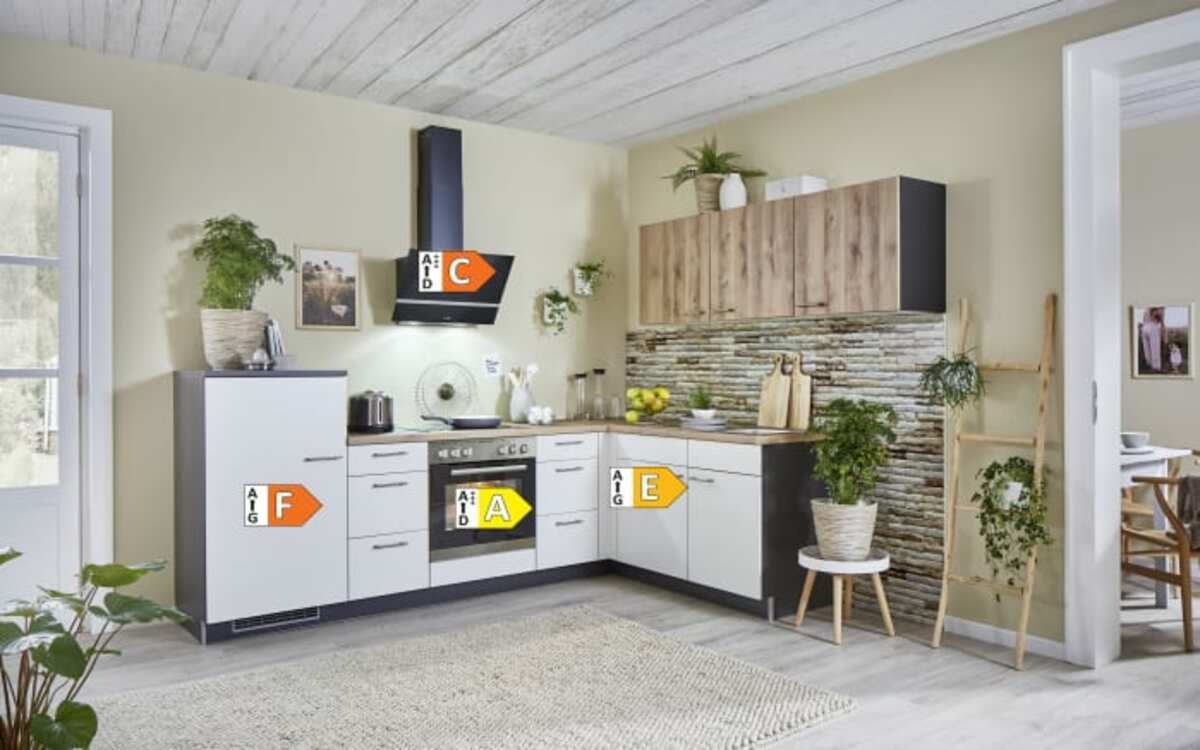 Bild 4 von Pino - Einbauküche PN 80/PN 100, weiß/Honig Eiche Nachbildung, inkl. Elektrogeräte