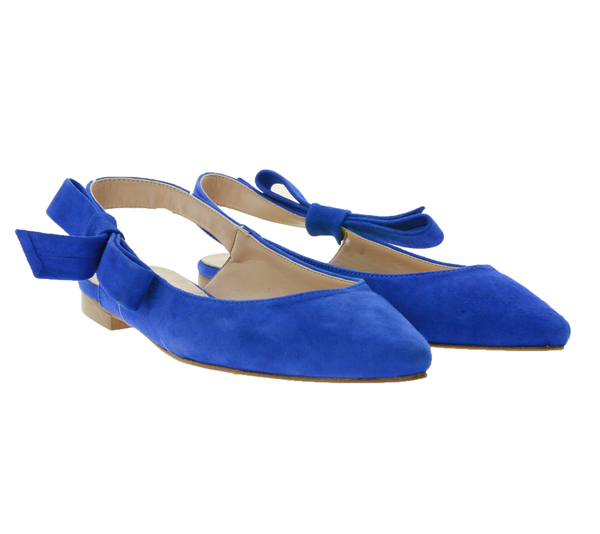 Bild 1 von Bianca Di Echtleder-Slipper bequeme Damen Sling-Pumps Made in Italy Blau