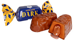 Konfekt "Dark" mit Füllung mit Kaffeegeschmack 17,2% in kaka...