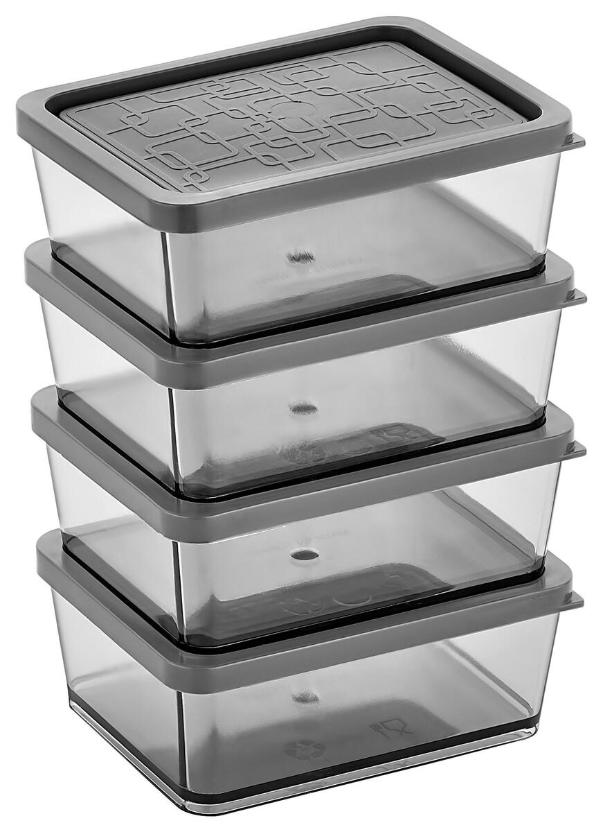 Bild 1 von Vorratsdosenset Blacky in Grau/Klar/Schwarz, 4-teilig